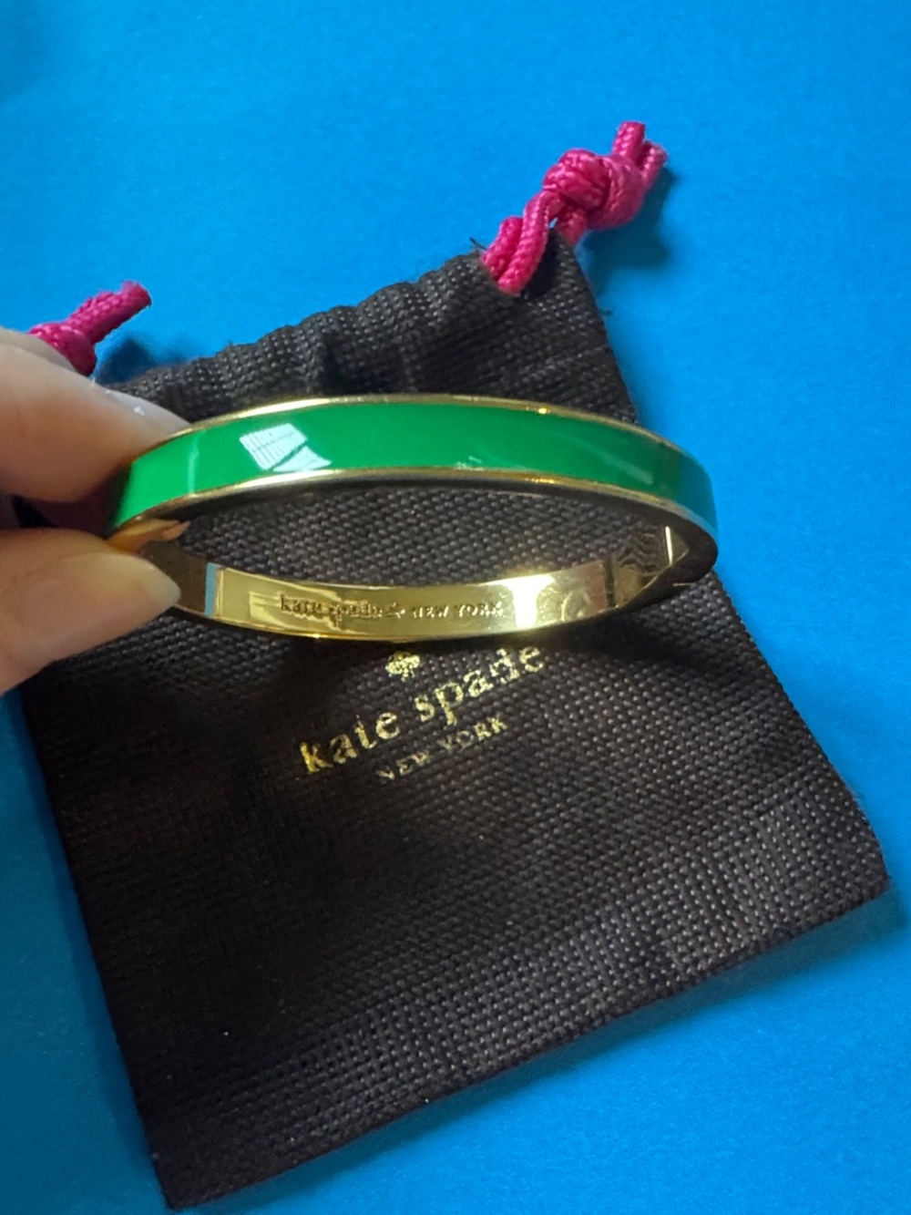 kate spade Gold-Tone Bracelet with Green Enamel